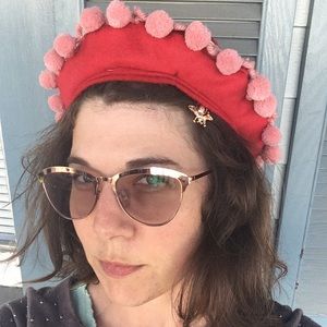 Handmade “Strawberry Cheesecake” costume felt tam